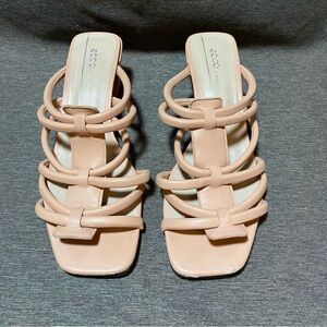 ECCO light pink strappy heeled sandals